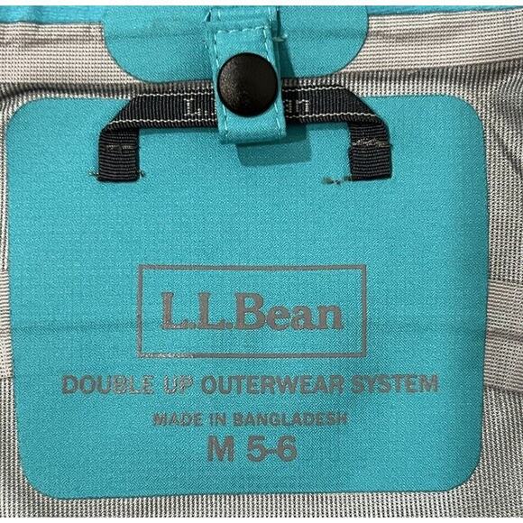 L.L. Bean Double Up Outerwear System Rain Jacket Girls Sz M 5-6 Teal *flaw Arm - Picture 9 of 14